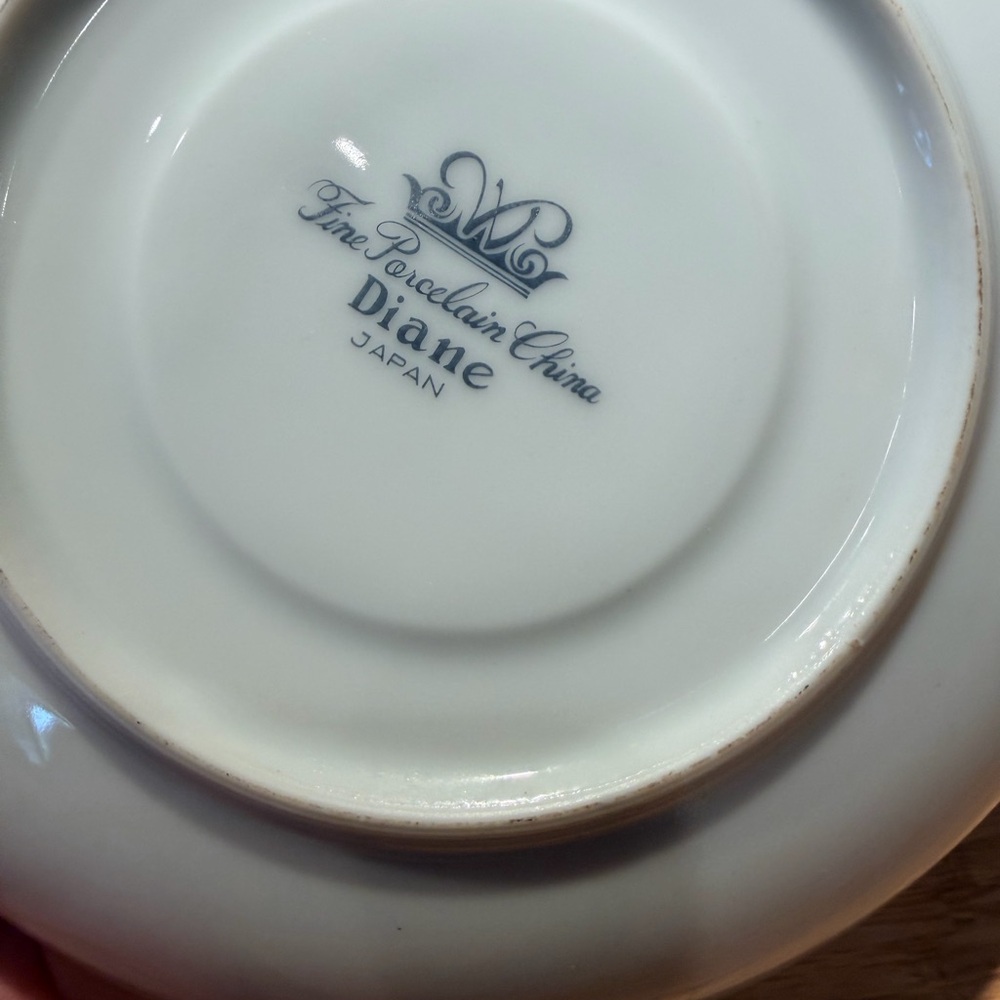 Floral Arrangement in a vintage teacup and saucer with Butterfly Accent - Picture 6 of 6